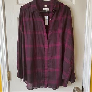 Loft The Softened Plaid Button Down